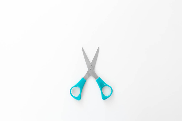 Large scissors on background,close up - Фото, зображення