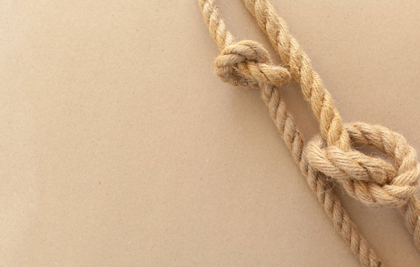 Ship ropes with knot  on background,close up - Photo, Image