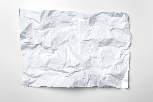 White crumpled paper isolated on white background - Foto, Imagem