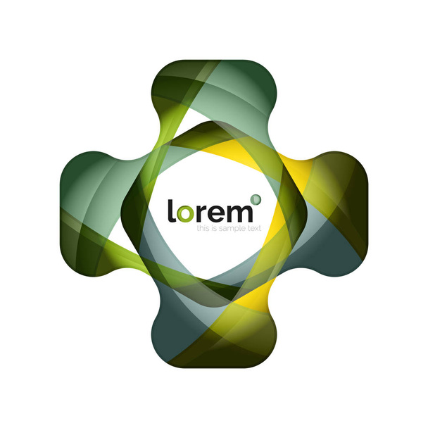 Diseño abstracto del logotipo geométrico, formas superpuestas
 - Vector, Imagen