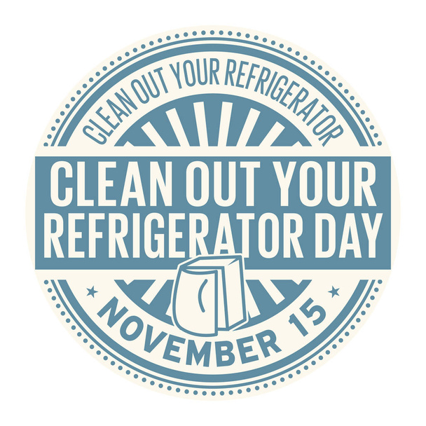 Clean Out Your Refrigerator Day, November 15, rubber stamp, vector Illustration - Vector, Image