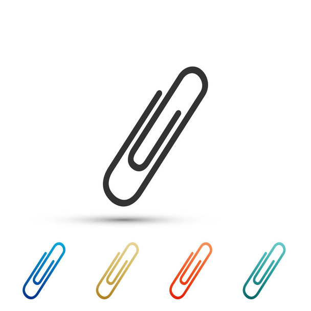 Icono de clip de papel aislado sobre fondo blanco. Establecer elementos en iconos de colores. Diseño plano. Ilustración vectorial
 - Vector, Imagen