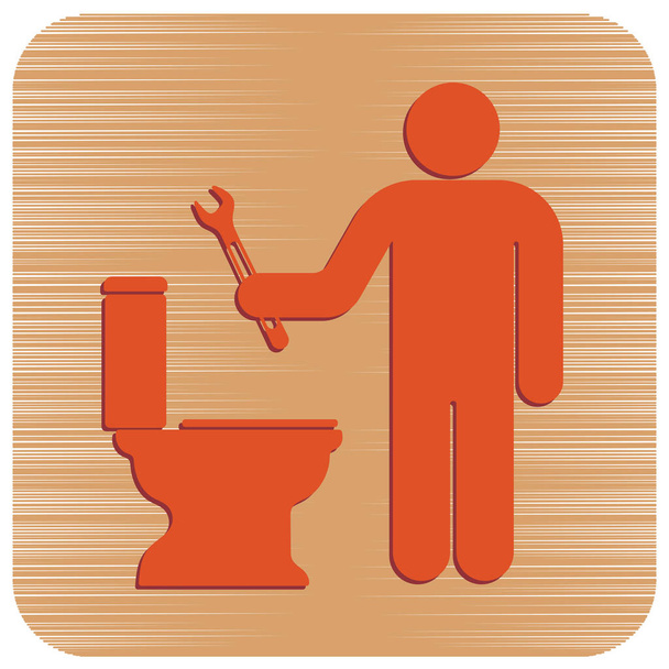 Sanitärarbeiten Symbolsymbol. Vektorillustration - Vektor, Bild