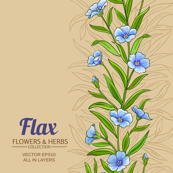 flax vector pattern on color  background  - Vector, Image