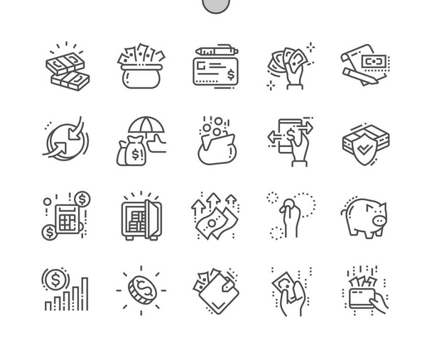 Money Well-crafted Pixel Perfect Vector Thin Line Icons 30 2x Grid for Web Graphics and Apps  - Vector, Image