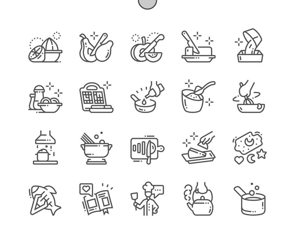 Cooking Well-crafted Pixel Perfect Vector Thin Line Icons 30 2x Grid for Web Graphics and Apps  - Vector, Image