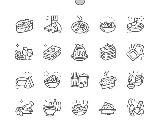 Cocina italiana Pixel Perfect Vector Thin Line Iconos 30 2x Grid for Web Graphics and Apps
  - Vector, imagen