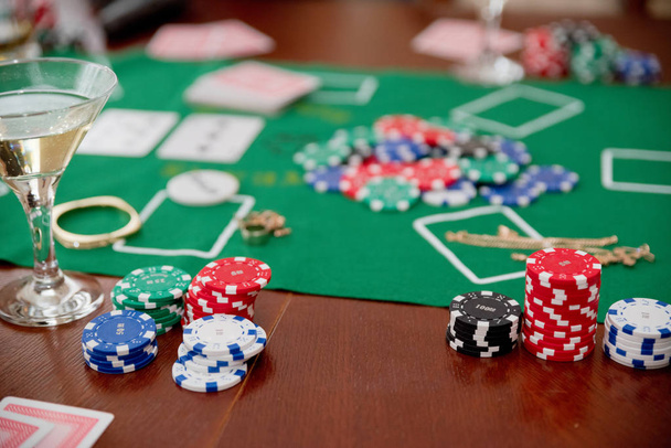 Playing chips on game table (normal version) - Fotó, kép