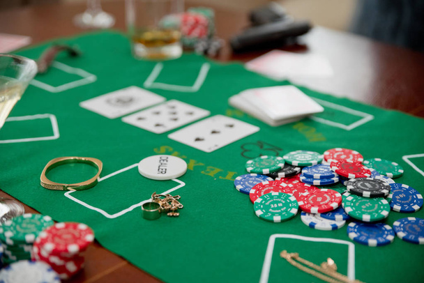 Playing chips on game table (normal version) - Fotó, kép
