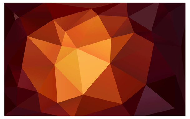 Темно-оранжева векторна багатокутна ілюстрація, яка складається з трикутників. Трикутний шаблон для вашого бізнес-дизайну. Геометричний фон в стилі орігамі з градієнтом
.  - Вектор, зображення