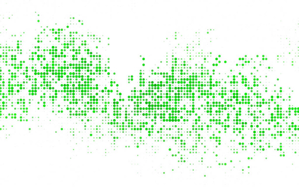 Bleu foncé, Bannière rouge vectorielle verte avec ensemble de cercles, points. Donuts Contexte. Modèle de conception créative. Illustration d'un demi-ton technologique
. - Vecteur, image