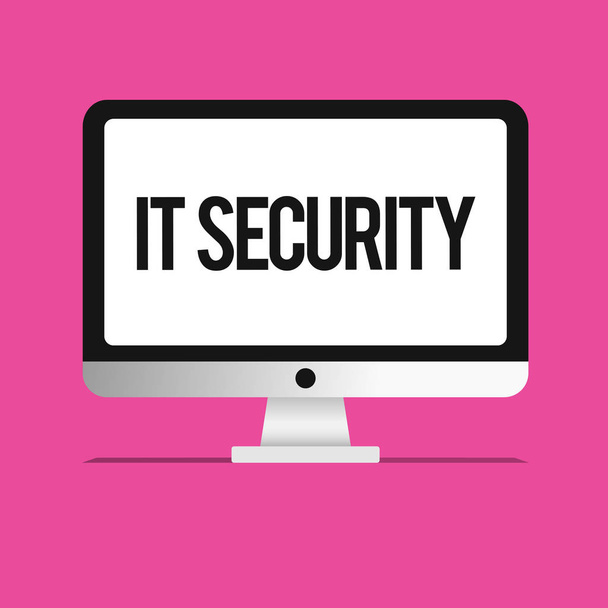 Fogalmi kézi írás, It Security mutatja. Üzleti fénykép szöveg védelem az internet összekapcsolt rendszerek cyber-támadások - Fotó, kép
