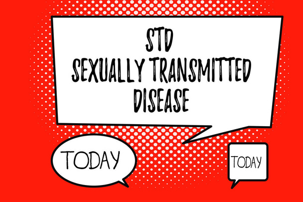Των λέξεων γράφοντας κείμενο Std σεξουαλικά μεταδιδόμενη ασθένεια. Επιχειρηματική ιδέα για λοίμωξη εξαπλωθεί από τη σεξουαλική επαφή - Φωτογραφία, εικόνα