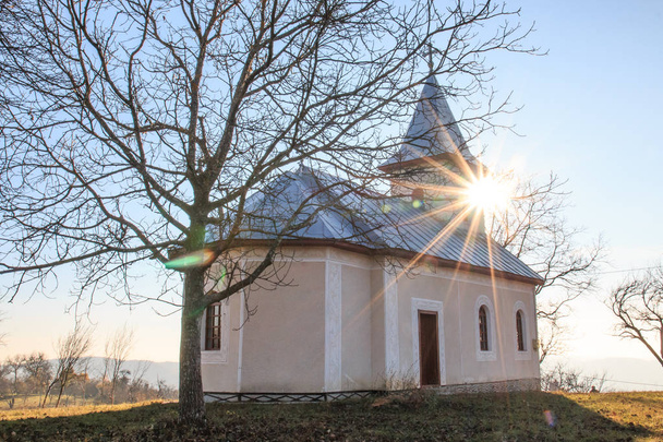Romanya Maramures İlçesi, Dobricu Lapusului. Köy Kilisesi. - Fotoğraf, Görsel