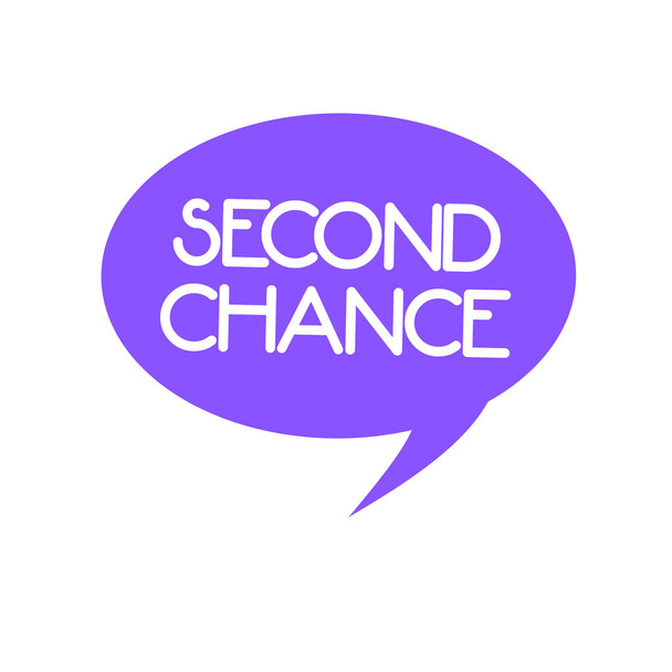 Texte manuscrit Second Chance. Concept signifiant Donner une autre chance Engagé à nouveau dans l'entreprise
 - Photo, image
