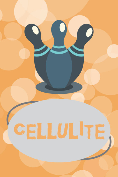 Κείμενο πινακίδα που δείχνει την κυτταρίτιδα. Εννοιολογική φωτογραφία επίμονη υποδόριου λίπους προκαλεί ζάρες του δέρματος - Φωτογραφία, εικόνα