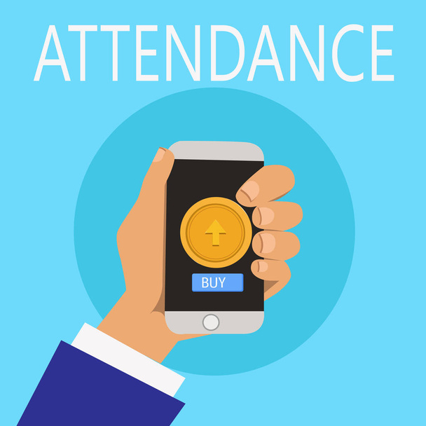 Word writing text Attendance. Business concept for Going regularly Being present at place or event Number of showing - Photo, Image
