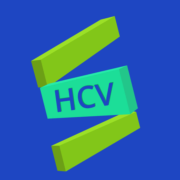 Tekst teken weergegeven: Hcv. conceptuele foto besmettelijk agent die leiden tot de ontsteking van de lever virale infectie - Foto, afbeelding