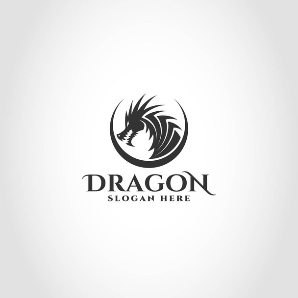 ドラゴンのロゴは、会社、クラブ、コミュニティ、ゲーム、ソフトウェア、および他の多くのビジネスのアイディアを含むデジタル製品で使用することができますロゴ - ベクター画像