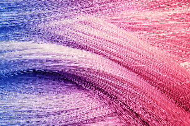 Colorful dyed hair, top view. Trendy hairstyle - Foto, imagen