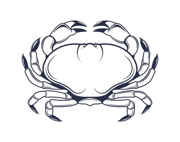 Ilustración vectorial del cangrejo. Logotipo de productos marinos en estilo vintage. Concepto para la tienda, cafetería, restaurante y sitio web
. - Vector, Imagen