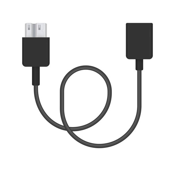 The realistic vector illustration of micro usb 3.0 type-b to adapter. Connector or plug for connecting and charging phones, mobile devices, computers, tv, tablets, and game consoles. - Vector, Image
