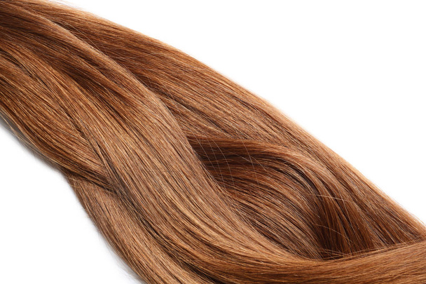 Замки здоровых рыжих волос на белом фоне
 - Фото, изображение