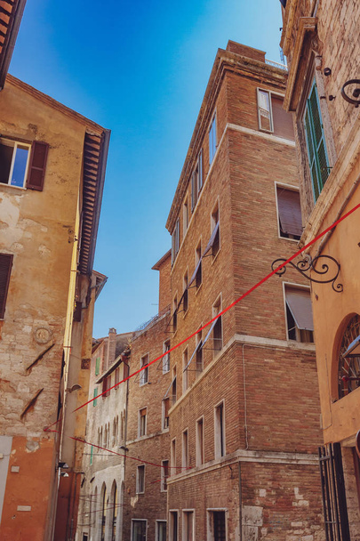 Średniowiecznych budynków i architektura Perugia, Umbria, Włochy - Zdjęcie, obraz