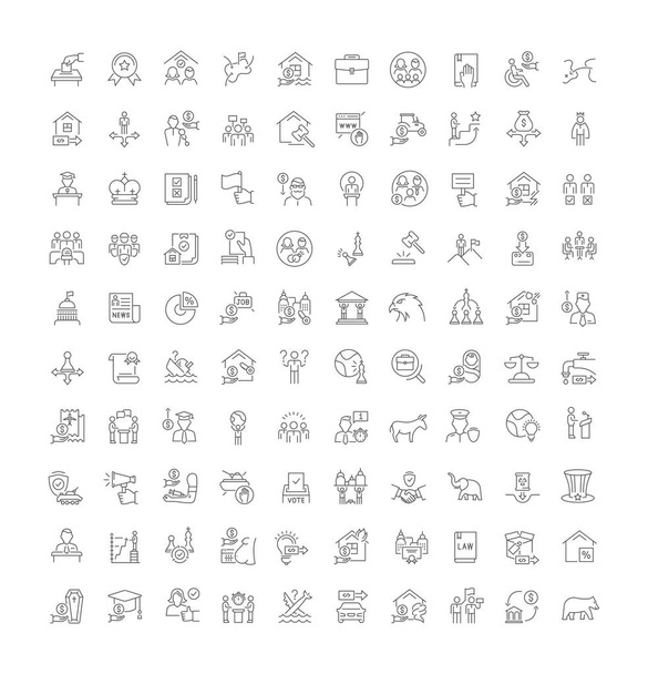 Set of vector line icons of politics for modern concepts, web and apps. - Vector, Image