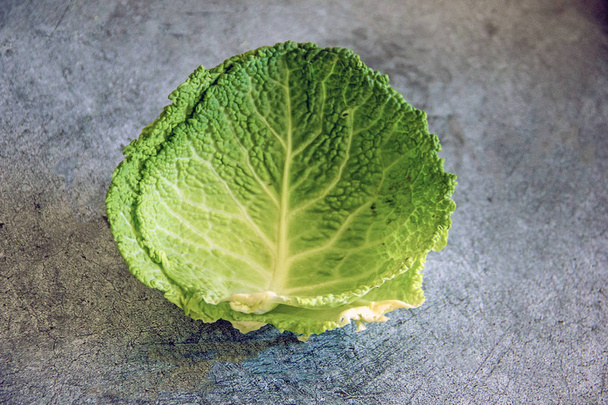 Savoy Cabbage Leaves Close Up - Foto, afbeelding