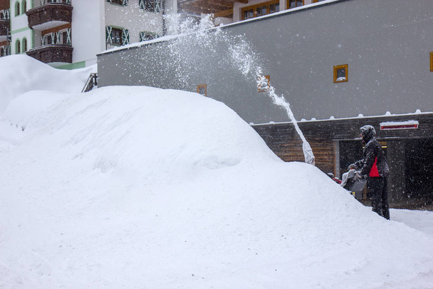 Odklízení sněhu s sněhové frézy - Fotografie, Obrázek
