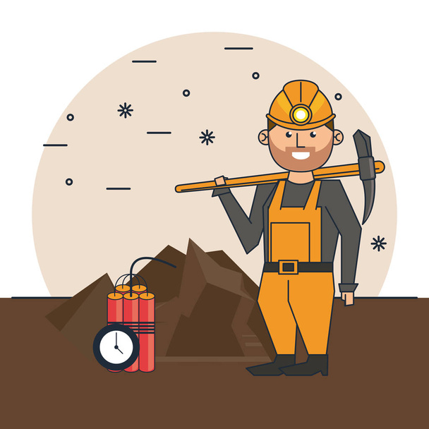 Trabalhador mineiro desenhos animados
 - Vetor, Imagem