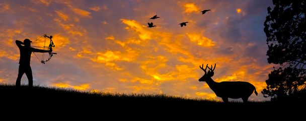 Silhouette de chasse à l'arc
 - Photo, image