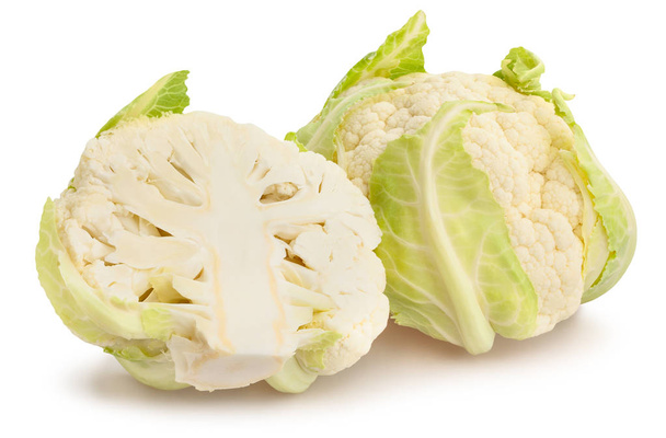 Ripe cauliflower isolated on white background - Фото, изображение