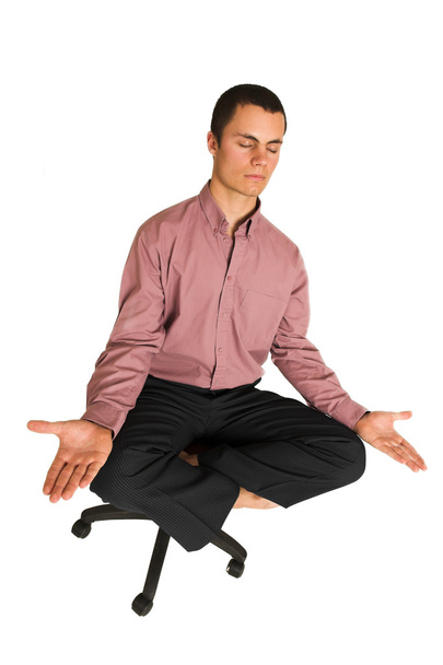 Business man fighting tension, relaxing, meditating - Foto, Bild