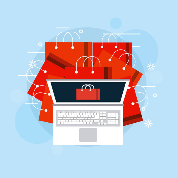Shopping online concept - Vector, Image