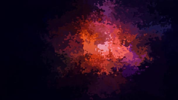 abstraktes animiertes, funkelndes, gefärbtes Video mit nahtloser Endlosschleife - Aquarell-Fleckeffekt - Farbe rosa orange lila dunkelblau schwarz - Filmmaterial, Video