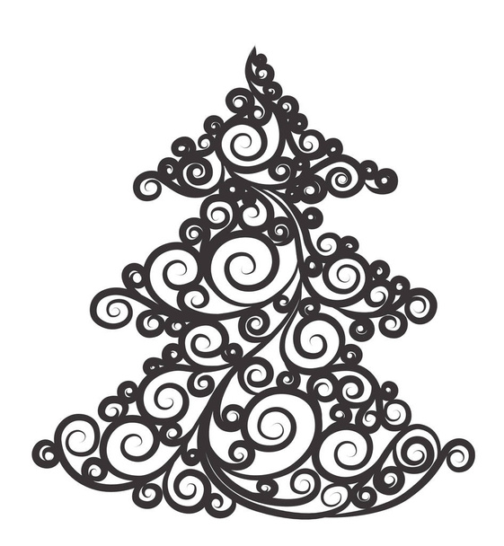 Christmas tree. Vector abstract drawing - Διάνυσμα, εικόνα