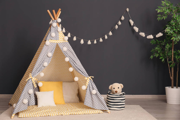 Cozy child's room interior with play tent - Φωτογραφία, εικόνα