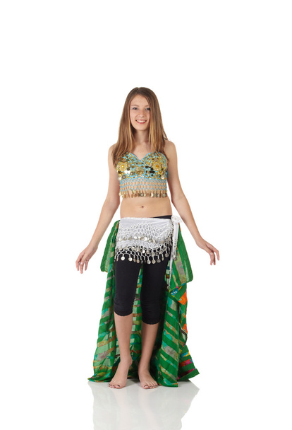 Young Caucasian belly dancing girl - Foto, Imagem
