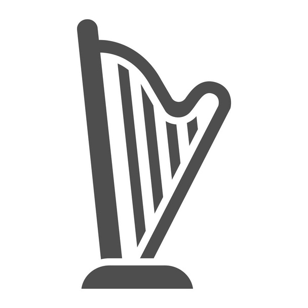 Glyphe de harpe icône, musique et ancienne, signe de l'instrument, graphiques vectoriels, un motif solide sur un fond blanc
. - Vecteur, image
