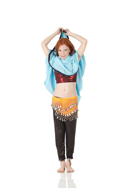 Young Caucasian belly dancing girl - Photo, image