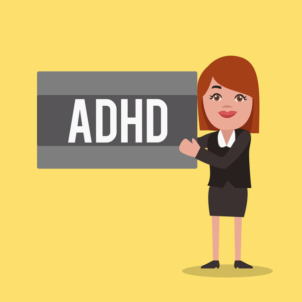 Word writing text Adhd. Business concept for Mental health disorder of children Hyperactive Trouble paying attention - Photo, Image