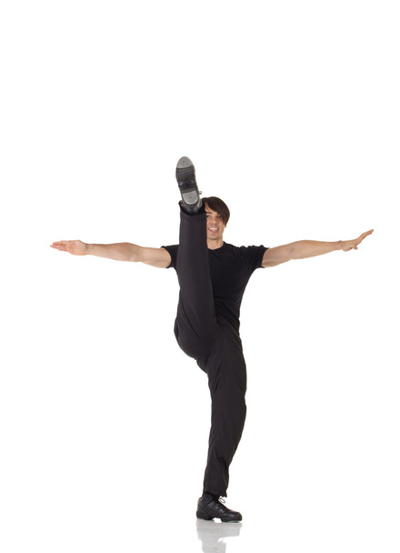 Caucasian male tap dancer - 写真・画像