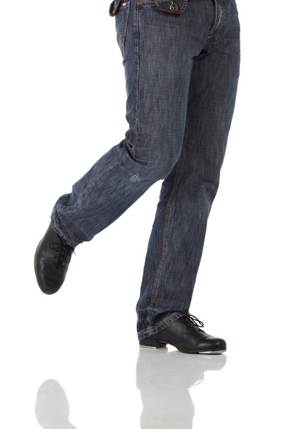Male tap dancer wearing jeans - Foto, afbeelding