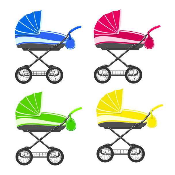 Colored strollers - Vettoriali, immagini