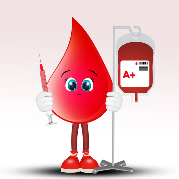 illustration of drop of blood donation - Foto, Imagem
