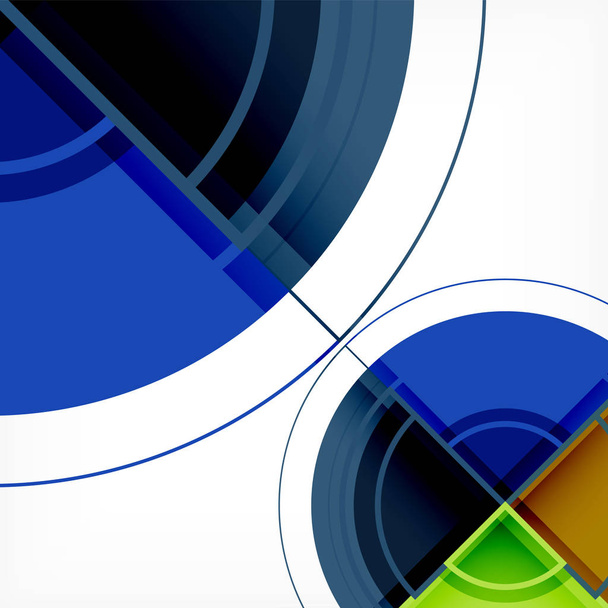 Creatieve kringen geometrische abstracte achtergrond met 3d effect - Vector, afbeelding