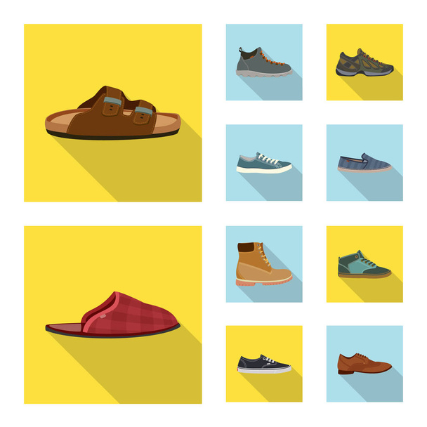 Isolated object of shoe and footwear icon. Collection of shoe and foot stock symbol for web. - Διάνυσμα, εικόνα