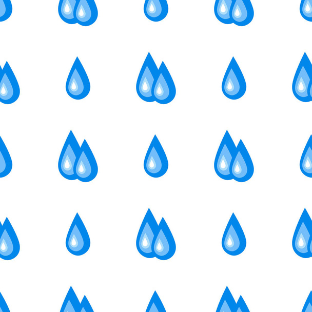 A blue drop. On a white background. Water. Wallpaper, seamless. - Vector, Image